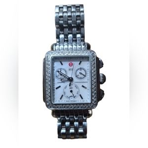 Michele Silver/Diamond Watch